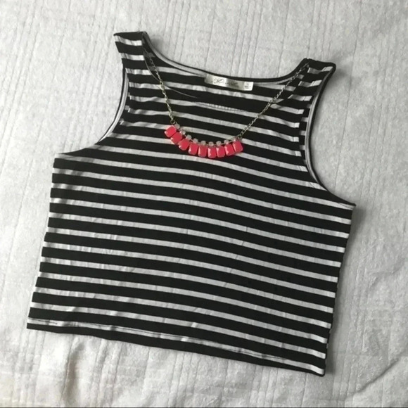 Striped crop jeweled top​​ - Picture 1 of 3
